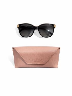 Ted Baker Polarized Sunglasses Black Cat Eye w Case NIB UV Protection